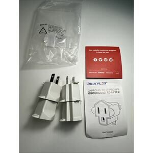 4 Pack ETL Listed Grounding Outlet Adapter JACKYLED 3-2 Prong Adapter Converter